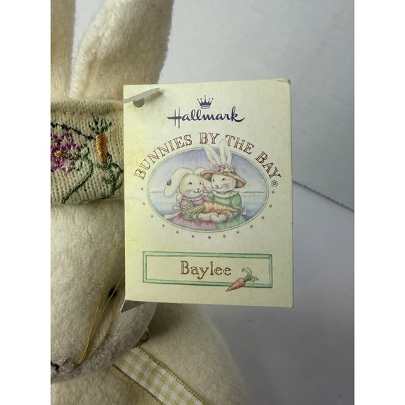 Hallmark Bunnies By The Bay Baylee Plush 2002 Cream Bunny Hat Tag Vintage HTF - Picture 6 of 8